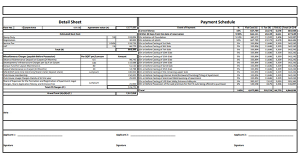 Miraya Divine Thane Costing Plan